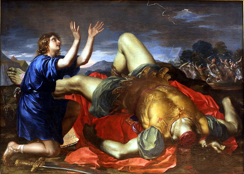 David thanking God after death of Goliath
