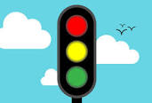 traffic lights on blue sky