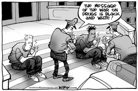War on drugs is black and white, by Kirk Anderson